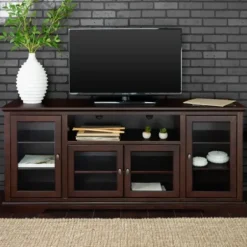 Tv Stands & Media Consoles-Kirkland's Home Espresso Wood Highboy Tv Stand Brown