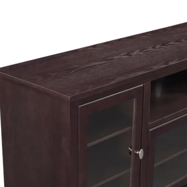 Tv Stands & Media Consoles-Kirkland's Home Espresso Wood Highboy Tv Stand Brown