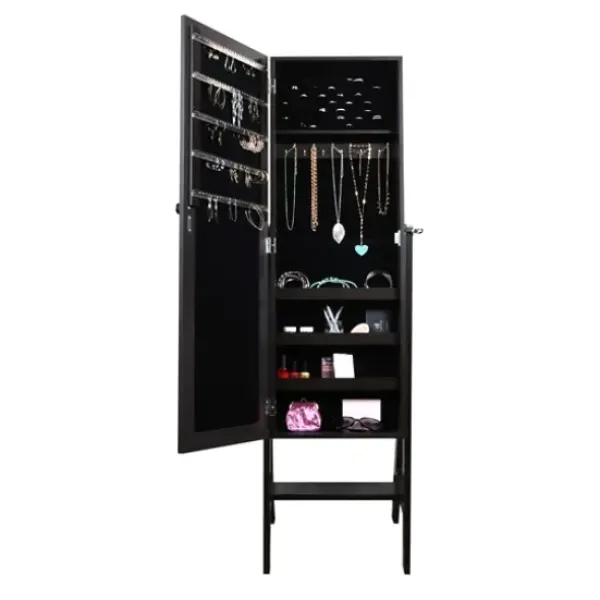 Full Length & Floor Mirrors-Kirkland's Home Espresso Wood Mirror Armoire Brown