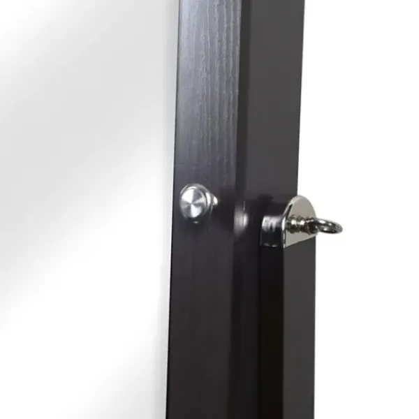 Full Length & Floor Mirrors-Kirkland's Home Espresso Wood Mirror Armoire Brown