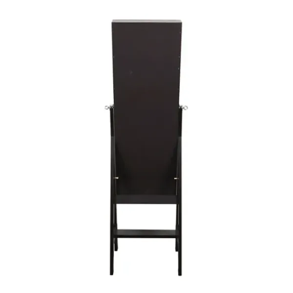 Full Length & Floor Mirrors-Kirkland's Home Espresso Wood Mirror Armoire Brown