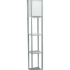 Floor Lamps-Kirkland's Home Etagere Shelf Charging Floor Lamp Gray