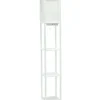 Floor Lamps-Kirkland's Home Etagere Shelf Charging Floor Lamp White