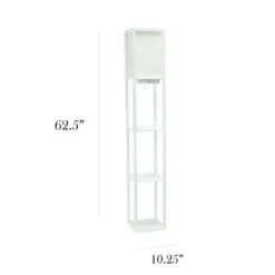 Floor Lamps-Kirkland's Home Etagere Shelf Charging Floor Lamp White