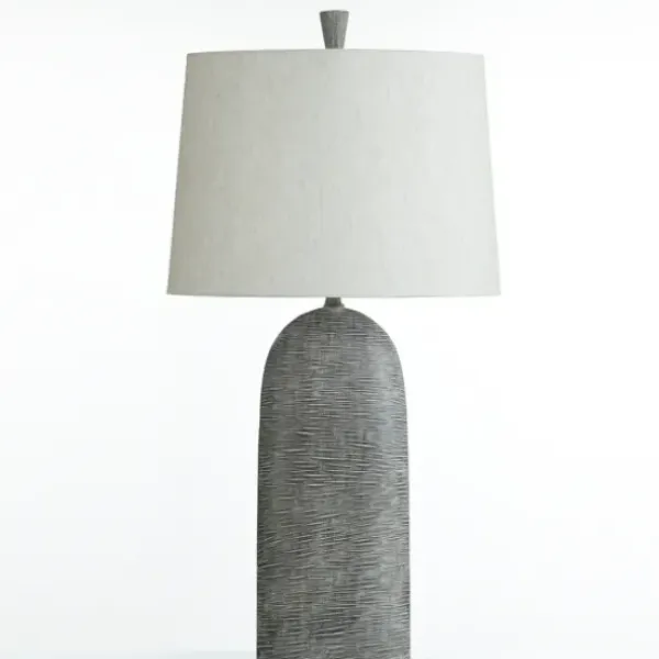 Table Lamps-Kirkland's Home Etched Gray Transitional Table Lamp Ivory
