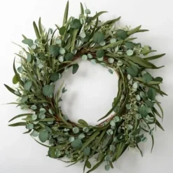 Wreaths-Kirkland's Home Eucalyptus And Bamboo Leaves Wreath Green