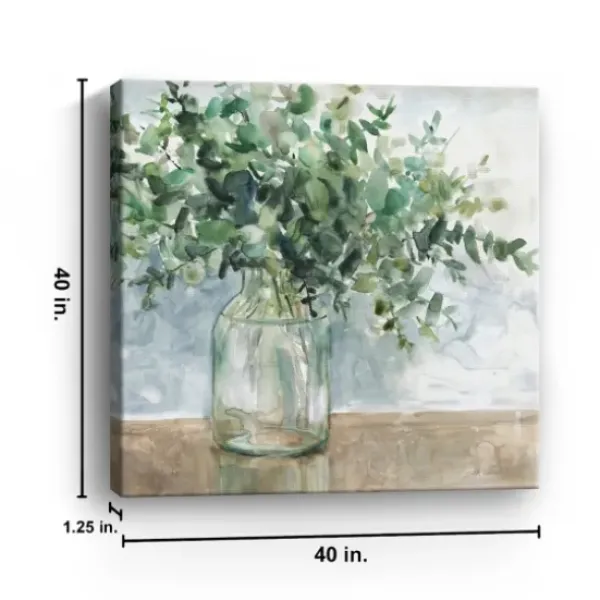 Canvas Art-Kirkland's Home Eucalyptus Bouquet Giclee Canvas Print, 40X40 In. Green/Multi
