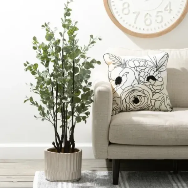 Trees & Topiaries-Kirkland's Home Eucalyptus Tree In Black Planter