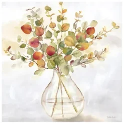 Canvas Art-Kirkland's Home Eucalyptus Vase Spice Ii Canvas Art Print Green/White/Yellow