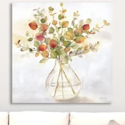Canvas Art-Kirkland's Home Eucalyptus Vase Spice Ii Canvas Art Print Green/White/Yellow