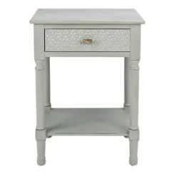 Accent & End Tables-Kirkland's Home Evelina Textured Single Drawer Accent Table Gray