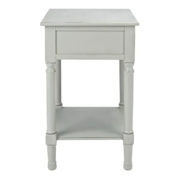 Accent & End Tables-Kirkland's Home Evelina Textured Single Drawer Accent Table Gray