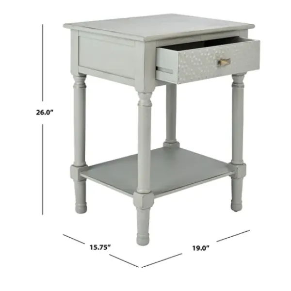 Accent & End Tables-Kirkland's Home Evelina Textured Single Drawer Accent Table Gray