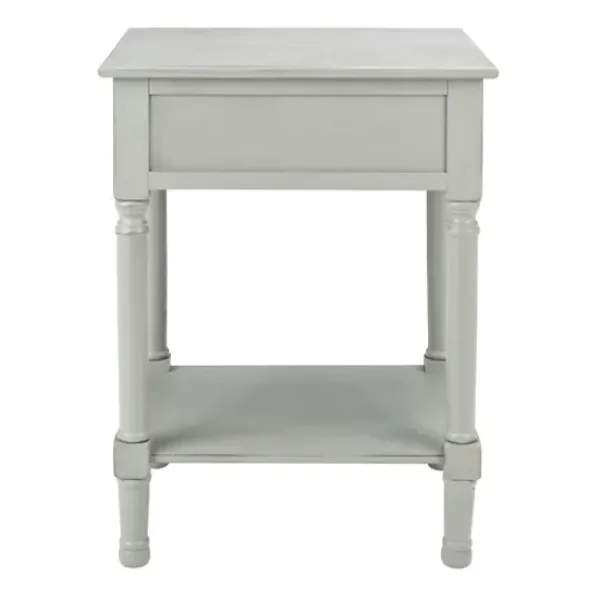 Accent & End Tables-Kirkland's Home Evelina Textured Single Drawer Accent Table Gray