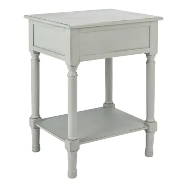 Accent & End Tables-Kirkland's Home Evelina Textured Single Drawer Accent Table Gray