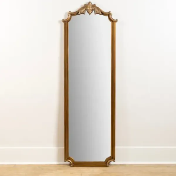Full Length & Floor Mirrors-Kirkland's Home Evelyn Antique Gold Leaner Mirror