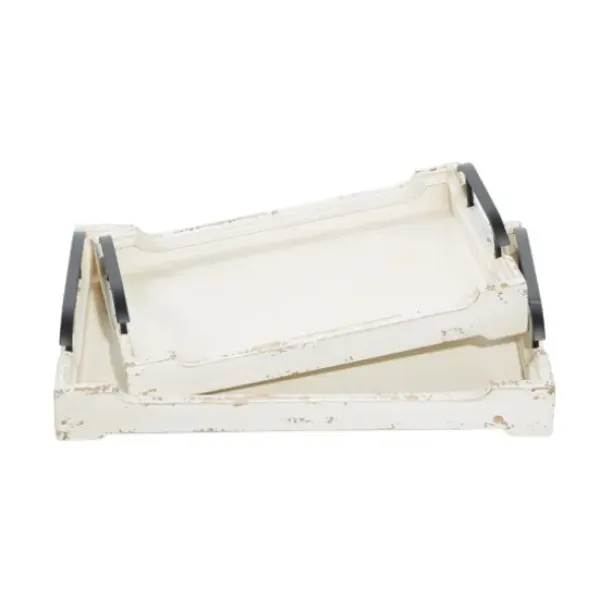 Decorative Trays-Kirkland's Home Evelyn Cream Narrow Decorative Tray Ivory