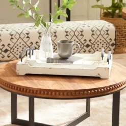 Decorative Trays-Kirkland's Home Evelyn Cream Narrow Decorative Tray Ivory