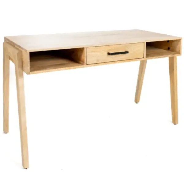 Office Furniture-Kirkland's Home Everett Mango Wood Desk Brown