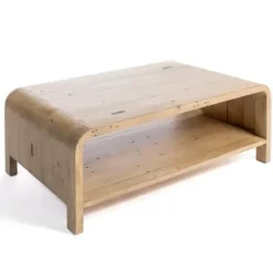 Coffee Tables-Kirkland's Home Everson Wood Coffee Table Tan