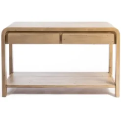 Console Tables-Kirkland's Home Everson Wood Console Table Tan