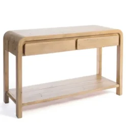 Console Tables-Kirkland's Home Everson Wood Console Table Tan