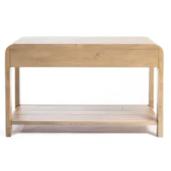 Console Tables-Kirkland's Home Everson Wood Console Table Tan