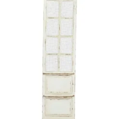 Wall Plaques-Kirkland's Home Evie Distressed Ivory Wood Door Wall Plaque White
