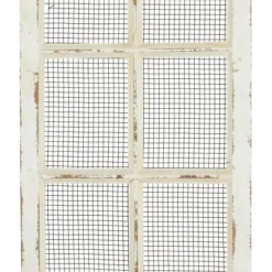 Wall Plaques-Kirkland's Home Evie Distressed Ivory Wood Door Wall Plaque White