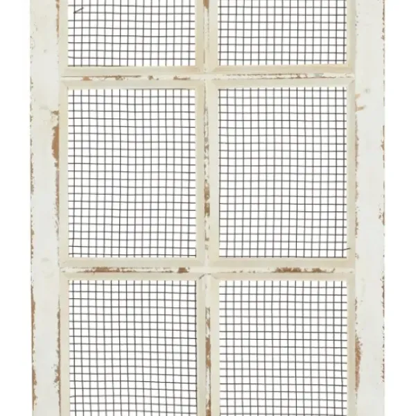Wall Plaques-Kirkland's Home Evie Distressed Ivory Wood Door Wall Plaque White