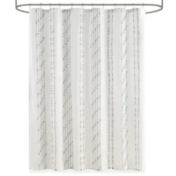 Shower Curtains-Kirkland's Home Eyelash Fringe Shower Curtain Ivory