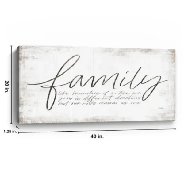 Wall Quotes & Signs-Kirkland's Home Family Branches Canvas Art Print, 40X20 In. White