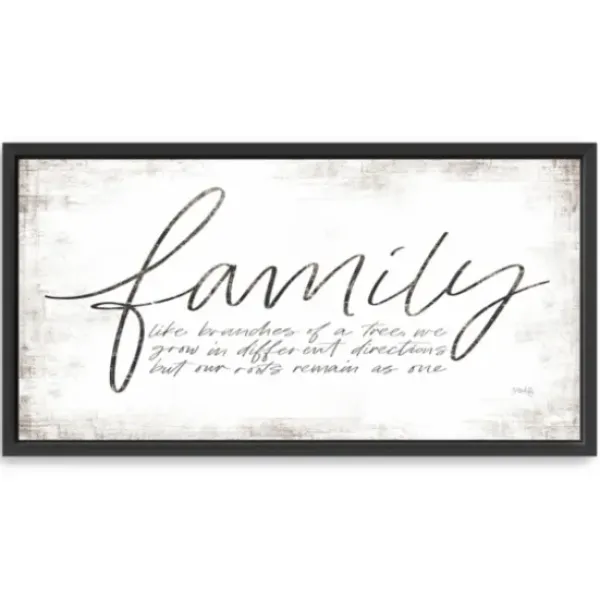 Wall Quotes & Signs-Kirkland's Home Family Branches Framed Canvas Art Print, 42X22 In. White/Black