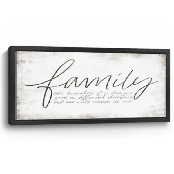 Wall Quotes & Signs-Kirkland's Home Family Branches Framed Canvas Art Print, 42X22 In. White/Black