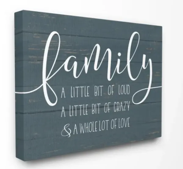 Wall Quotes & Signs-Kirkland's Home Family Loud Crazy Love Canvas Art Print Blue