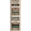 Wall Quotes & Signs-Kirkland's Home Family Rules Shutter Canvas Art Print Blue/White/Brown