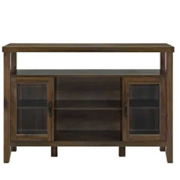 Tv Stands & Media Consoles-Kirkland's Home Farmhouse Highboy Dark Walnut Tv Stand Brown