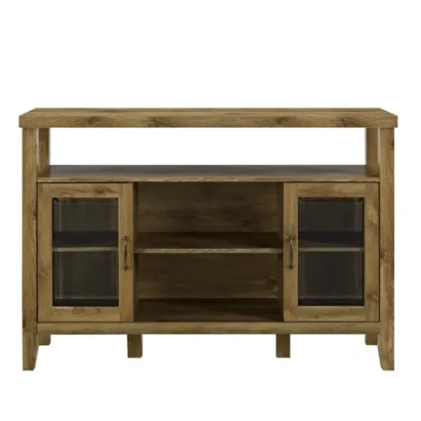 Tv Stands & Media Consoles-Kirkland's Home Farmhouse Highboy Natural Tv Stand Brown