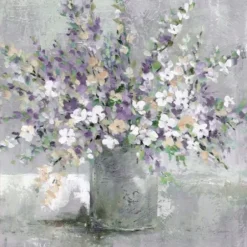 Canvas Art-Kirkland's Home Farmhouse Lavender Framed Canvas Art Print Gray/Purple