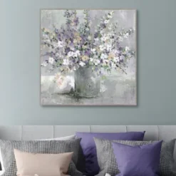 Canvas Art-Kirkland's Home Farmhouse Lavender Framed Canvas Art Print Gray/Purple