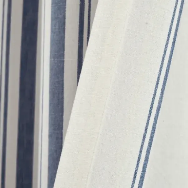 Curtains & Drapes-Kirkland's Home Farmhouse Stripe Curtain Panel Set, 84 In. Black