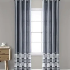 Curtains & Drapes-Kirkland's Home Farmhouse Stripe Curtain Panel Set, 84 In. Pink