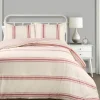 Comforters-Kirkland's Home Farmhouse Stripe 3-Pc. Full/Queen Comforter Set Red/Ivory