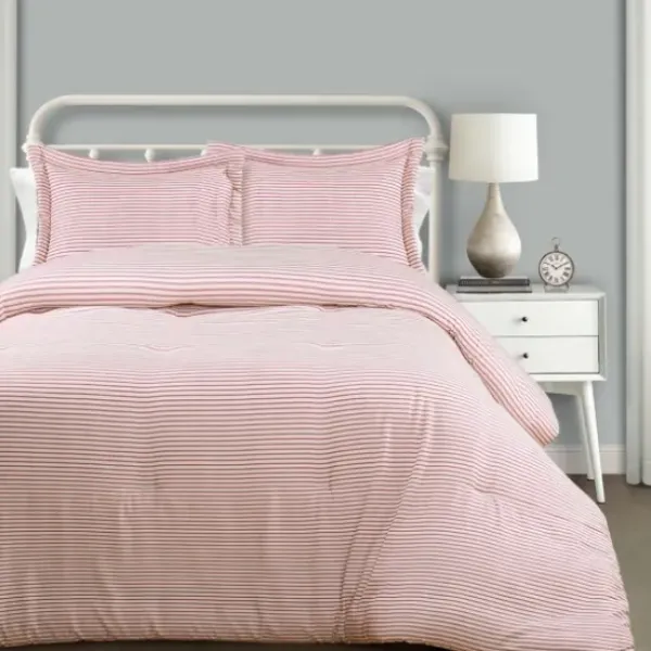 Comforters-Kirkland's Home Farmhouse Stripe 3-Pc. Full/Queen Comforter Set Red/Ivory