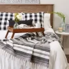 Blankets & Throws-Kirkland's Home Farmhouse Stripe Throw Black
