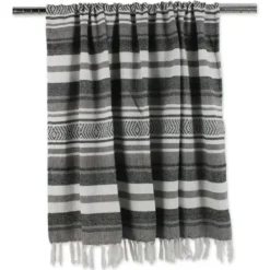 Blankets & Throws-Kirkland's Home Farmhouse Stripe Throw Black