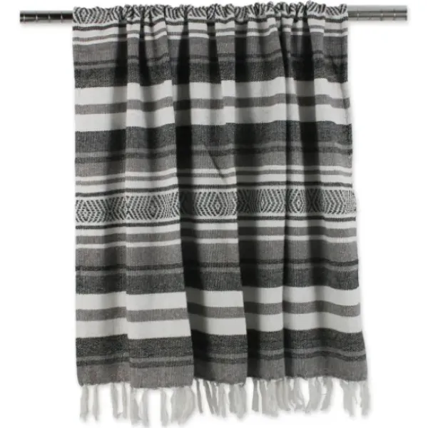 Blankets & Throws-Kirkland's Home Farmhouse Stripe Throw Black