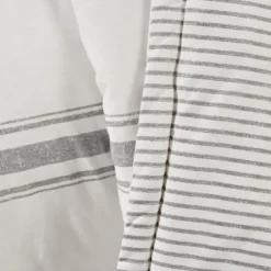 Blankets & Throws-Kirkland's Home Farmhouse Stripe Throw Gray