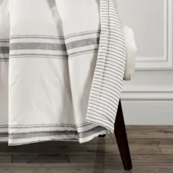 Blankets & Throws-Kirkland's Home Farmhouse Stripe Throw Gray