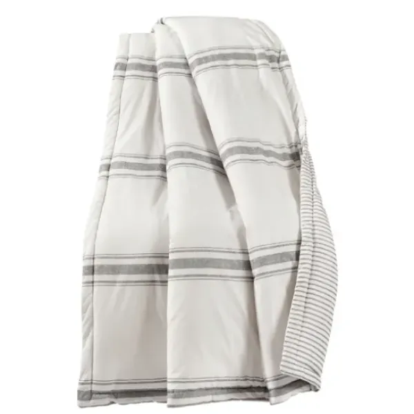 Blankets & Throws-Kirkland's Home Farmhouse Stripe Throw Gray